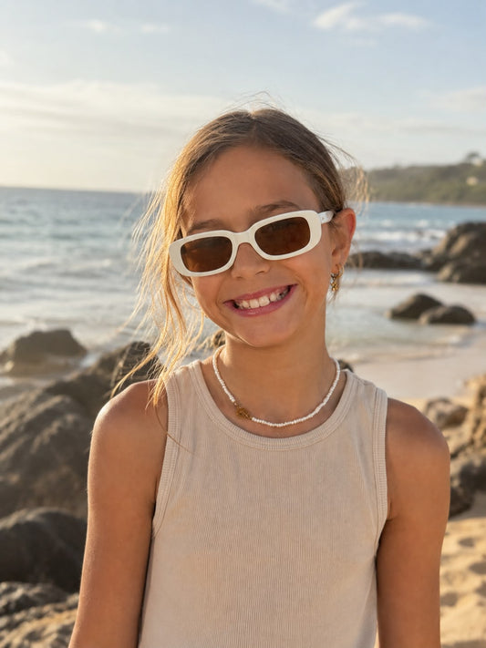 The Salt Flats — White/beige sunglasses for kids